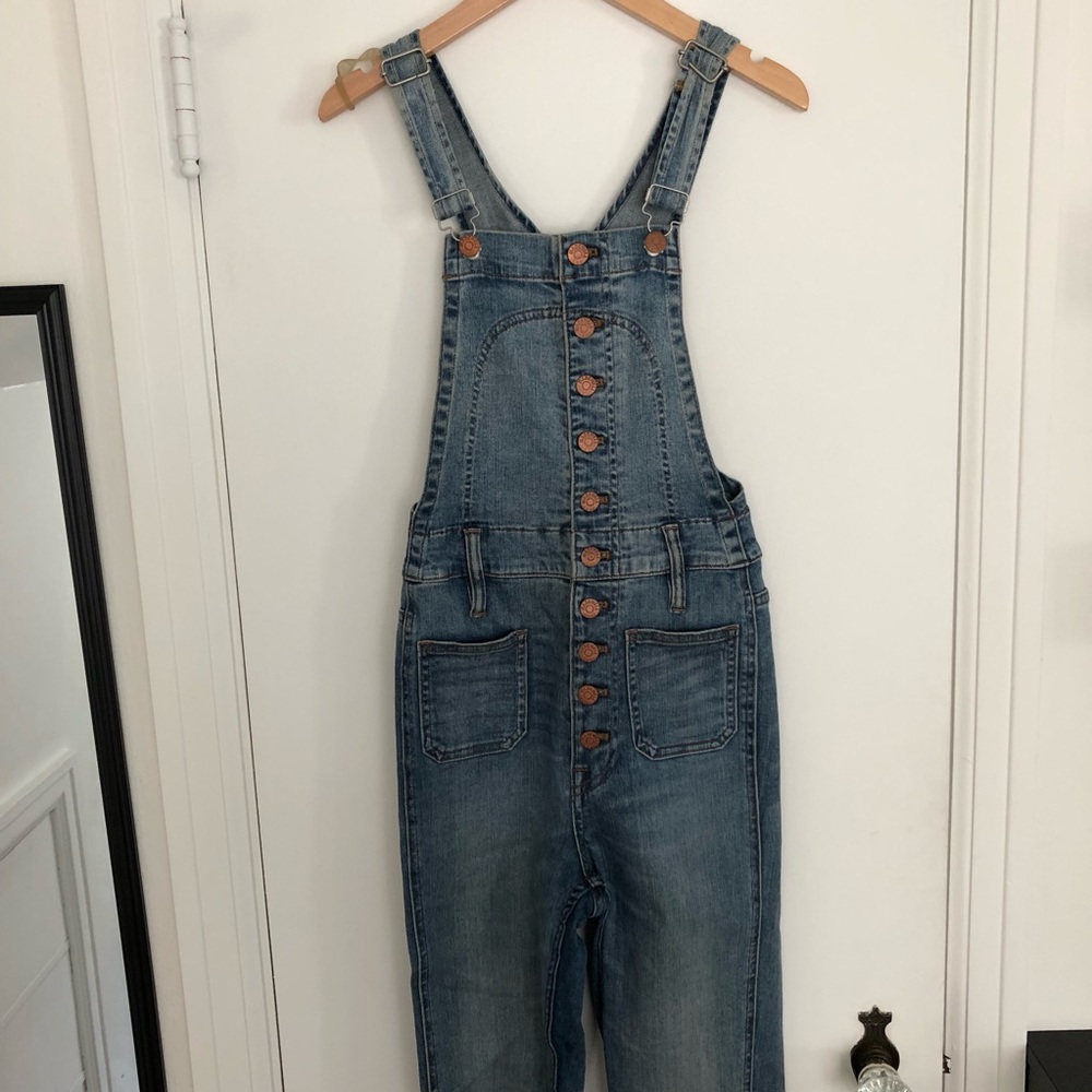 Madewell Button-Front Overalls w/ let down hem